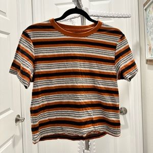 Large BDG Urban Outfitters striped crop baby tee